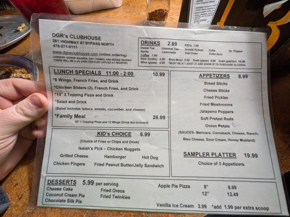 DGR's Clubhouse Menu image 2