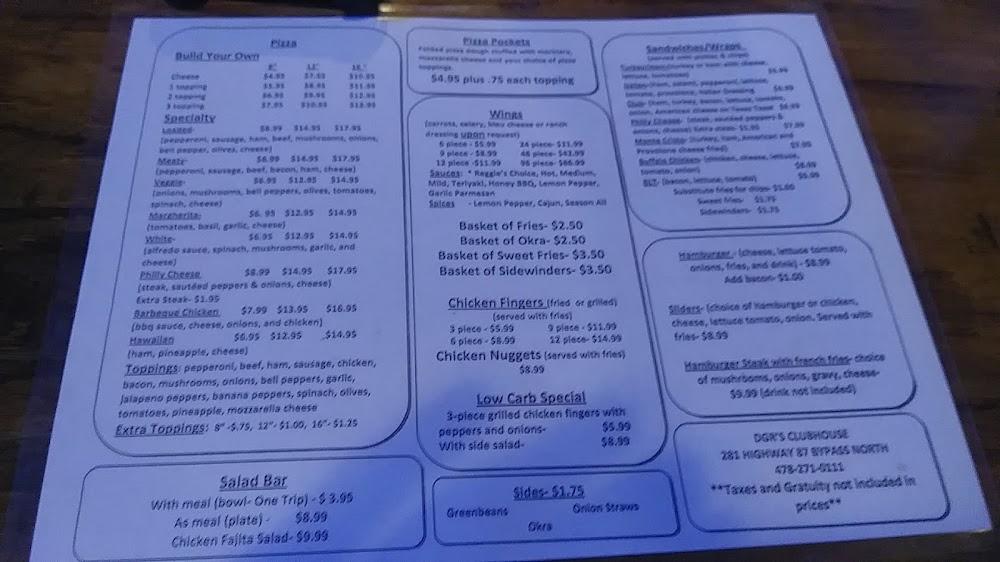 DGR's Clubhouse Menu image 4